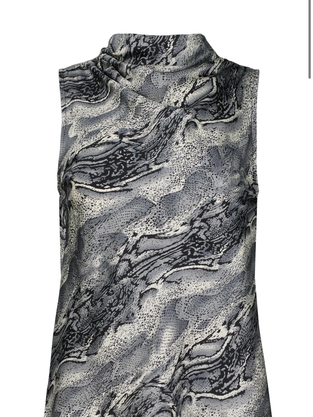 bishop + young Snake Print Belle Tie Front Sleeveless Blouse - Gray Black